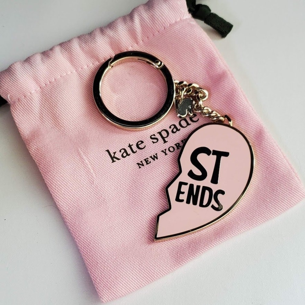 Kate Spade New York x Archie Comics Best Friends Pink Heart Keychain Bag Charm